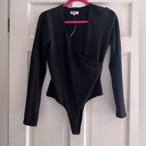 Madewell V Neck Wrap waist bodysuit
